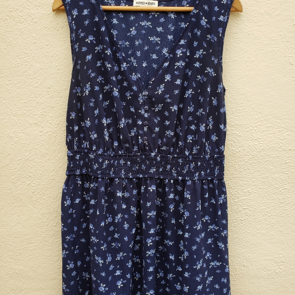 Inspired Hearts Navy Floral Mini Dress
